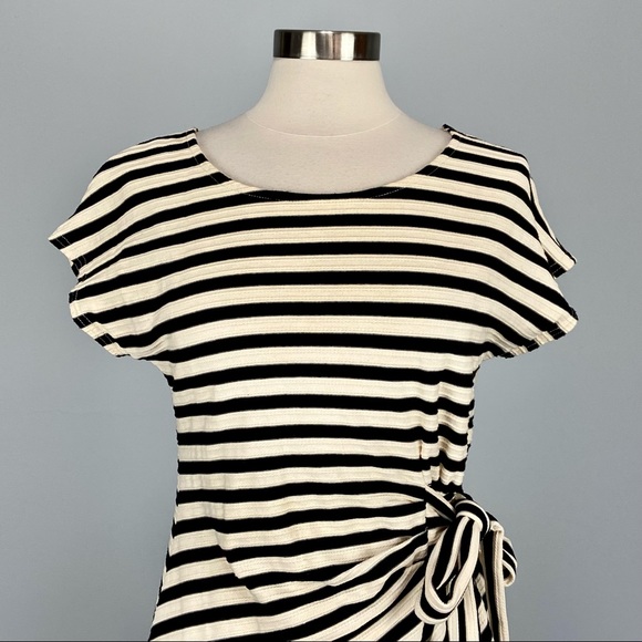 Anthropologie Saturday Sunday Womens Isabel Striped Dress Black Cream size Small - Picture 2 of 11